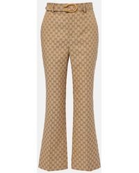 Gucci - Gg Canvas Flared Pants - Lyst