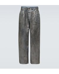 Acne Studios - Jeans anchos de tiro medio metalizados - Lyst