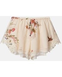 Zimmermann - Patience Floral Cotton And Silk Shorts - Lyst