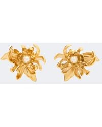Oscar de la Renta - Chrysanthemum Faux-Pearl Stud Earrings - Lyst