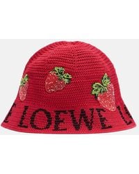 Loewe - Paula's Ibiza Crochet Cotton Bucket Hat - Lyst