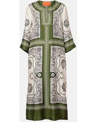 La DoubleJ - Mirage Placee Printed Silk Twill Kaftan - Lyst