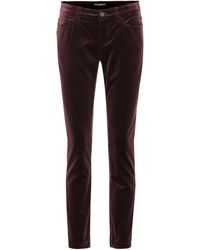 Dolce & Gabbana Mid-Rise Skinny-Hose aus Samt - Braun