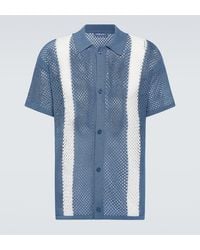 Frescobol Carioca - Castillo Cotton-Blend Crochet Bowling Shirt - Lyst