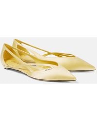 Prada - Pastel Satin Ballerinas Viscose - Lyst
