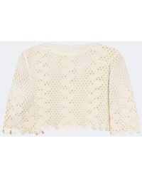 Posse - Saskia Cropped Crochet Cotton Top - Lyst