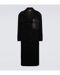 Valentino - Mantel aus Wolle mit Leder - Lyst