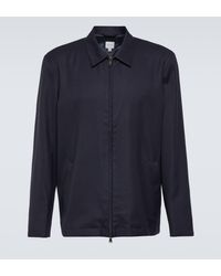 Sunspel - Harrington Striped Wool-blend Bowling Shirt - Lyst