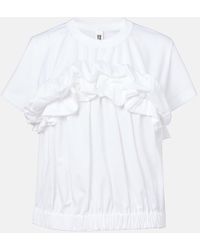 Noir Kei Ninomiya - Ruffled Cotton Top - Lyst