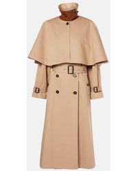 Chloé - Caped Cotton Gabardine Trench Coat - Lyst