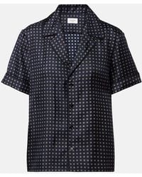 Saint Laurent - Printed Silk Satin Pajama Shirt - Lyst