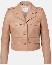 Dorothee Schumacher - Sleek Statement Cropped Leather Jacket - Lyst