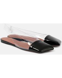 AMINA MUADDI - Ane Glass Pvc And Patent Leather Slingback Flats - Lyst