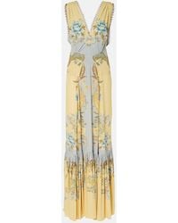 Etro - Bedrucktes Maxikleid Aus Crepe De Chine - Lyst