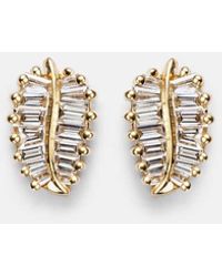 Anita Ko - Ohrringe Small Aus 18Kt Gelbgold Mit Diamanten - Lyst