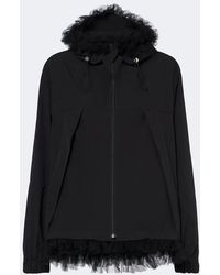 Noir Kei Ninomiya - Tulle-Trimmed Technical Jacket - Lyst