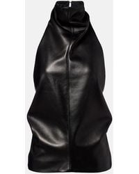 KHAITE - Rone Halterneck Leather Top - Lyst