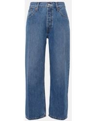 RE/DONE - Loose Crop High-Rise Straight Jeans - Lyst