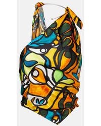 Christopher Esber - Printed Draped Silk Top - Lyst