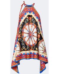 Dolce & Gabbana - Carretto Silk Twill Halterneck Top - Lyst