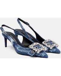 Dolce & Gabbana - Escarpins en jean à effet usé - Lyst