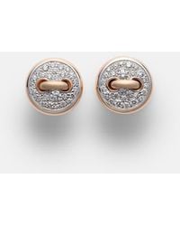 Pomellato - Boucles D'Oreilles Pom Pom Dot En Rhodium Plaque Or Rose 18 Ct Et Diamants - Lyst