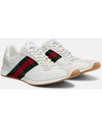 Gucci - Tempo Suede-Trimmed Sneakers - Lyst
