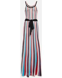 Rebecca Vallance - Malaga Metallic Striped Knitted Maxi Dress - Lyst