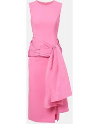 Carolina Herrera - Silk-Trimmed Crepe Cocktail Dress - Lyst