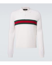 Gucci - Web Stripe Cashmere Polo Shirt - Lyst