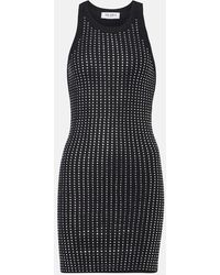 The Attico - Minikleid Aus Baumwolle Mit Kristallen - Lyst