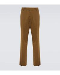 The Row - Elijah Straight Cotton And Silk Pants - Lyst