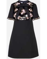 Valentino - Verziertes Minikleid Aus Crepe Couture - Lyst