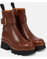 Chloé - Owena Leather Ankle Boots - Lyst