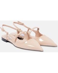 Jimmy Choo - Didi Patent Leather Slingback Flats - Lyst