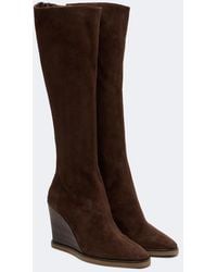 Aquazzura - Saint Honore Suede Knee-High Boots - Lyst