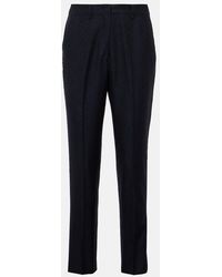 Etro - Printed Cotton-Blend Jacquard Slim Pants - Lyst