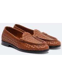 Bottega Veneta - Silenzio Intrecciato Leather Loafers - Lyst