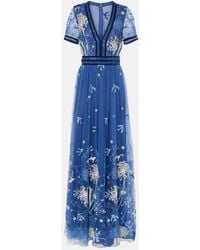 Costarellos - Floral Embroidered Gown - Lyst