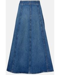 Ulla Johnson - Uma Denim Midi Skirt - Lyst