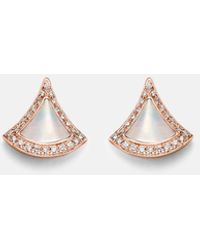 BVLGARI - Divas' Dream 18Kt Rose Earrings With Mother-Of-Pearl And Diamonds - Lyst