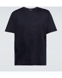 Saint Laurent - T-shirt in jersey di seta e lana - Lyst