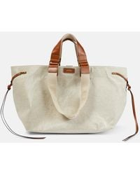 Isabel Marant - Wardy Leather-trimmed Canvas Tote Bag - Lyst