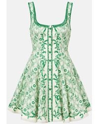 ALÉMAIS - Printed Linen And Cotton Minidress - Lyst
