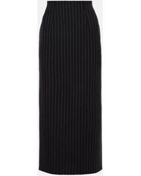 Wardrobe NYC - Contour Pinstripe Wool Midi Skirt - Lyst