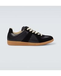 Maison Margiela - Replica Leather And Suede Sneakers - Lyst