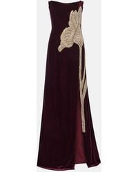 Costarellos - Crystal-Embellished Velvet Gown - Lyst