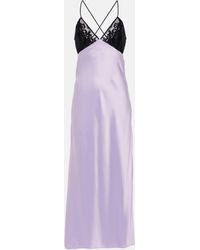 The Sei - Lace-trimmed Silk Satin Gown - Lyst
