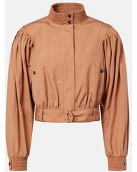 Chloé - Gathered Belted Cotton Poplin Jacket - Lyst