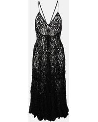 Anna Kosturova - Open-Knit Cotton Midi Dress - Lyst